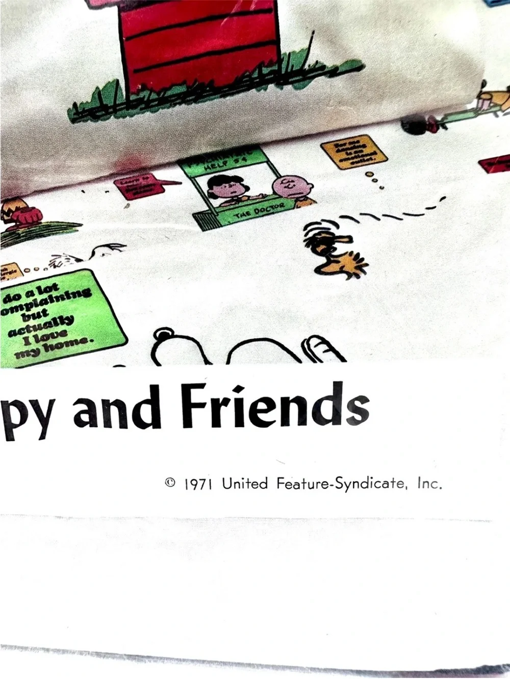 RARE SEALED NEW Vintage 1971 SNOOPY & FRIENDS Peanuts NO IRON PILLOW CASE 42x36